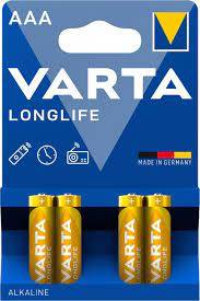 VARTA BATTERIES ALKALINE LONGLIFE AAA LR03 (4PCS)